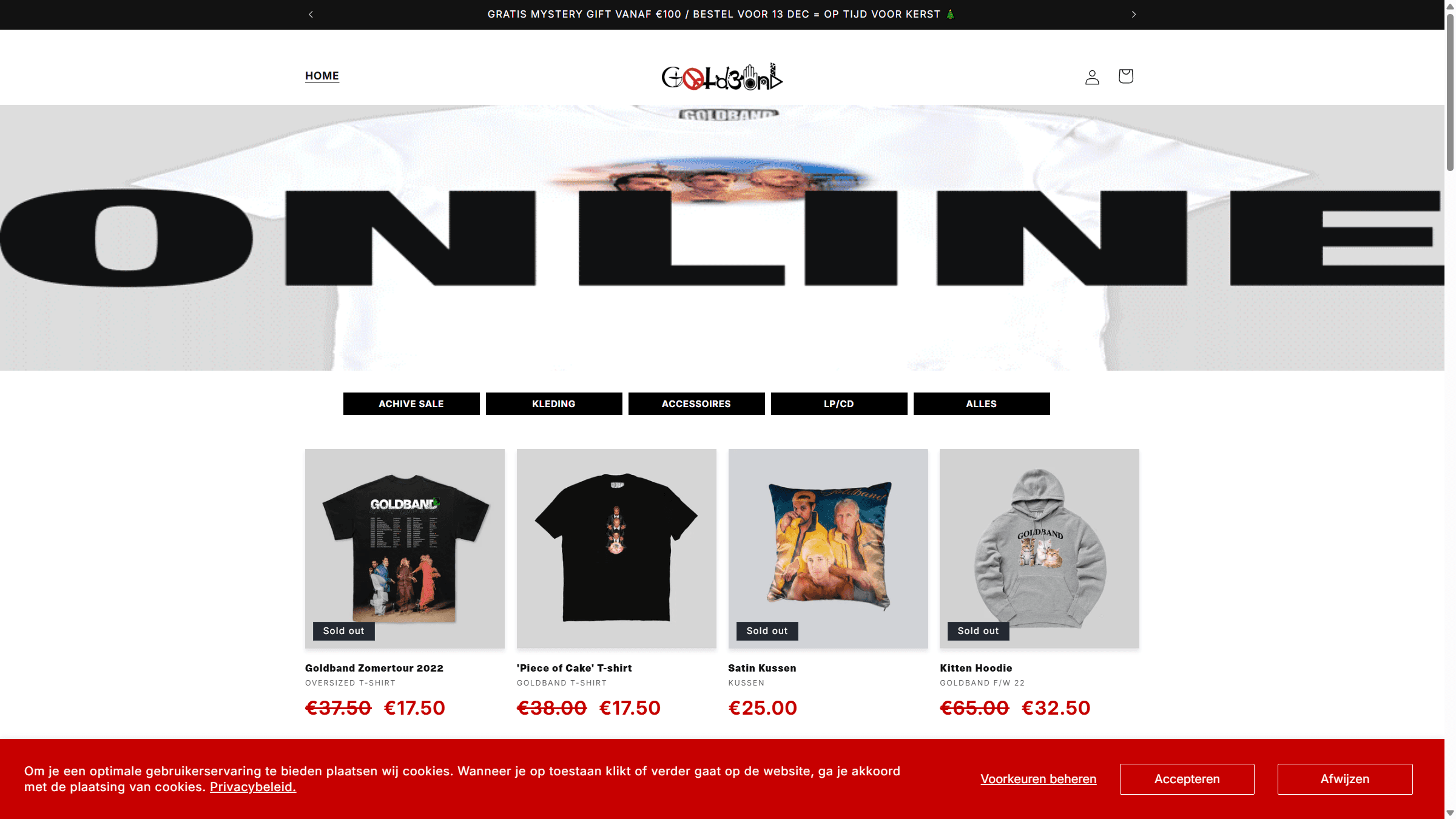 Goldband desktop view