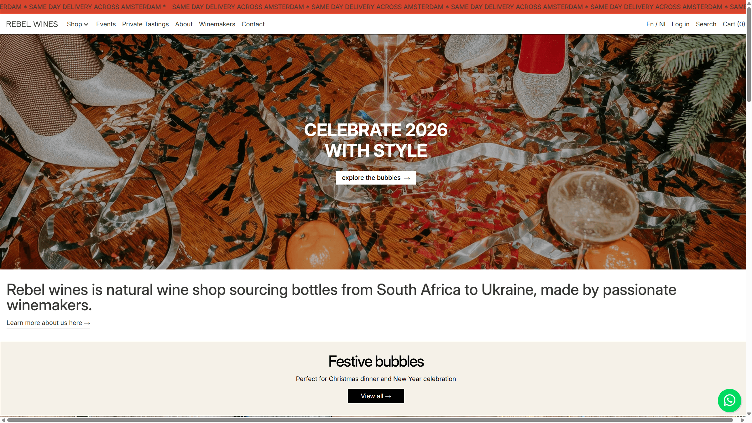 Rebel Wines desktop view