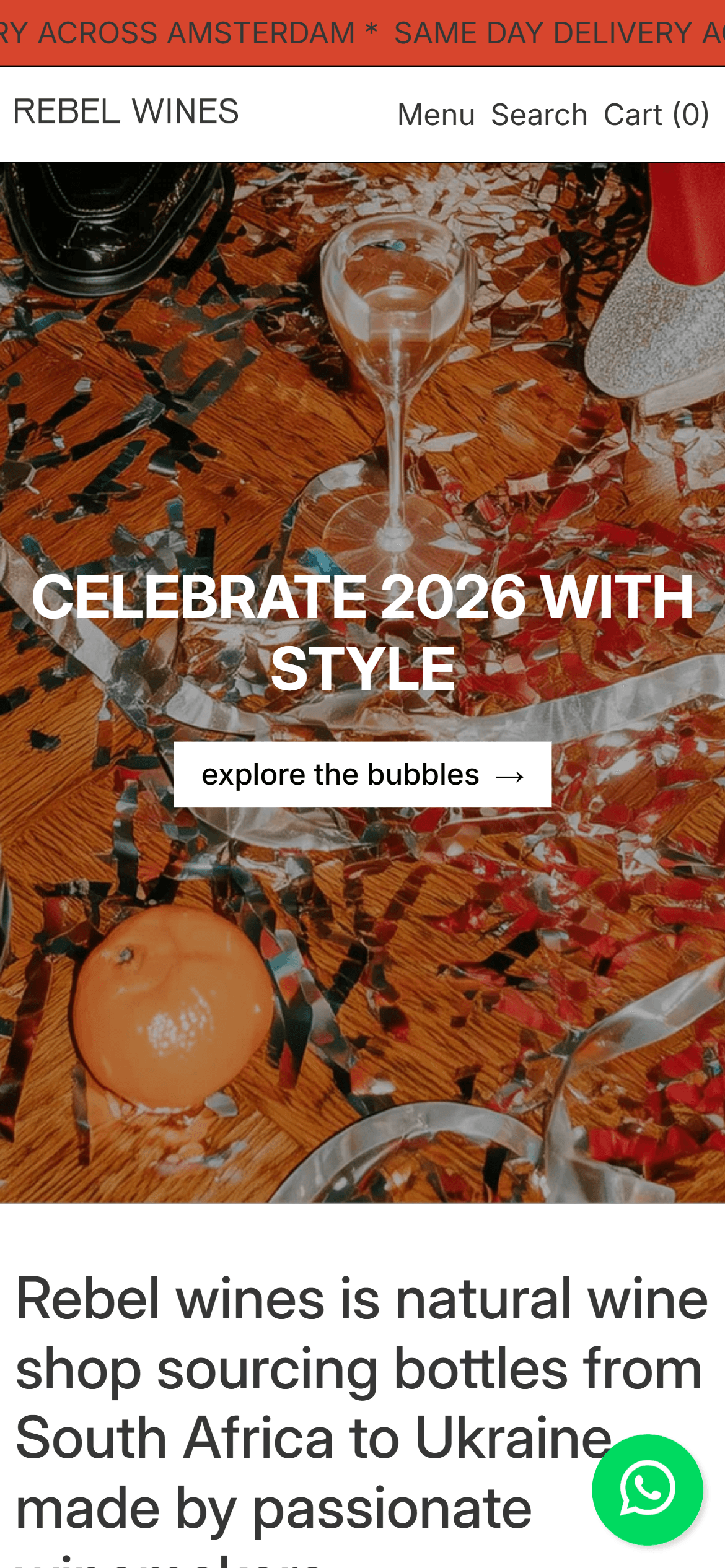 Rebel Wines mobile view