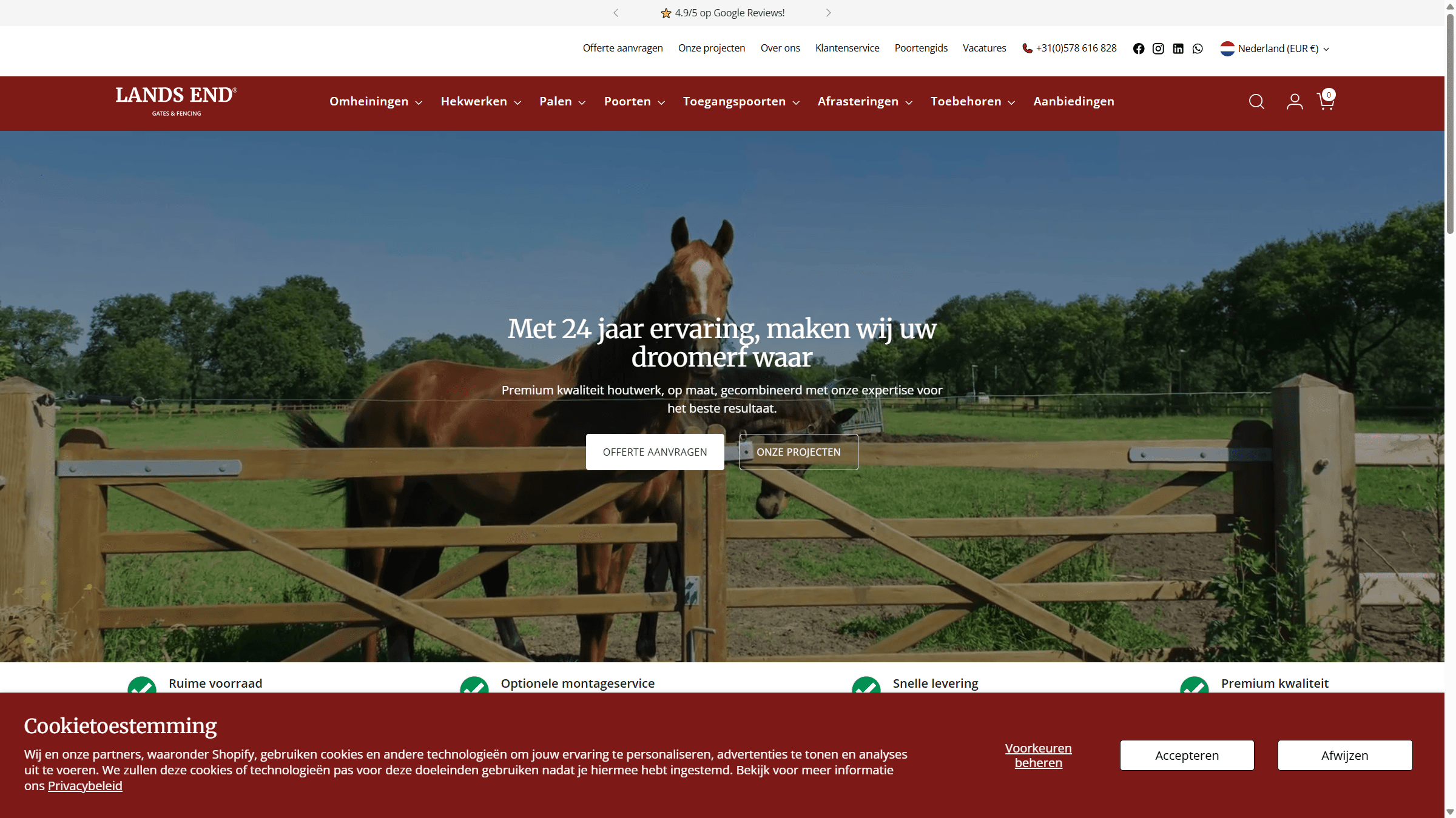 Landsend NL desktop view