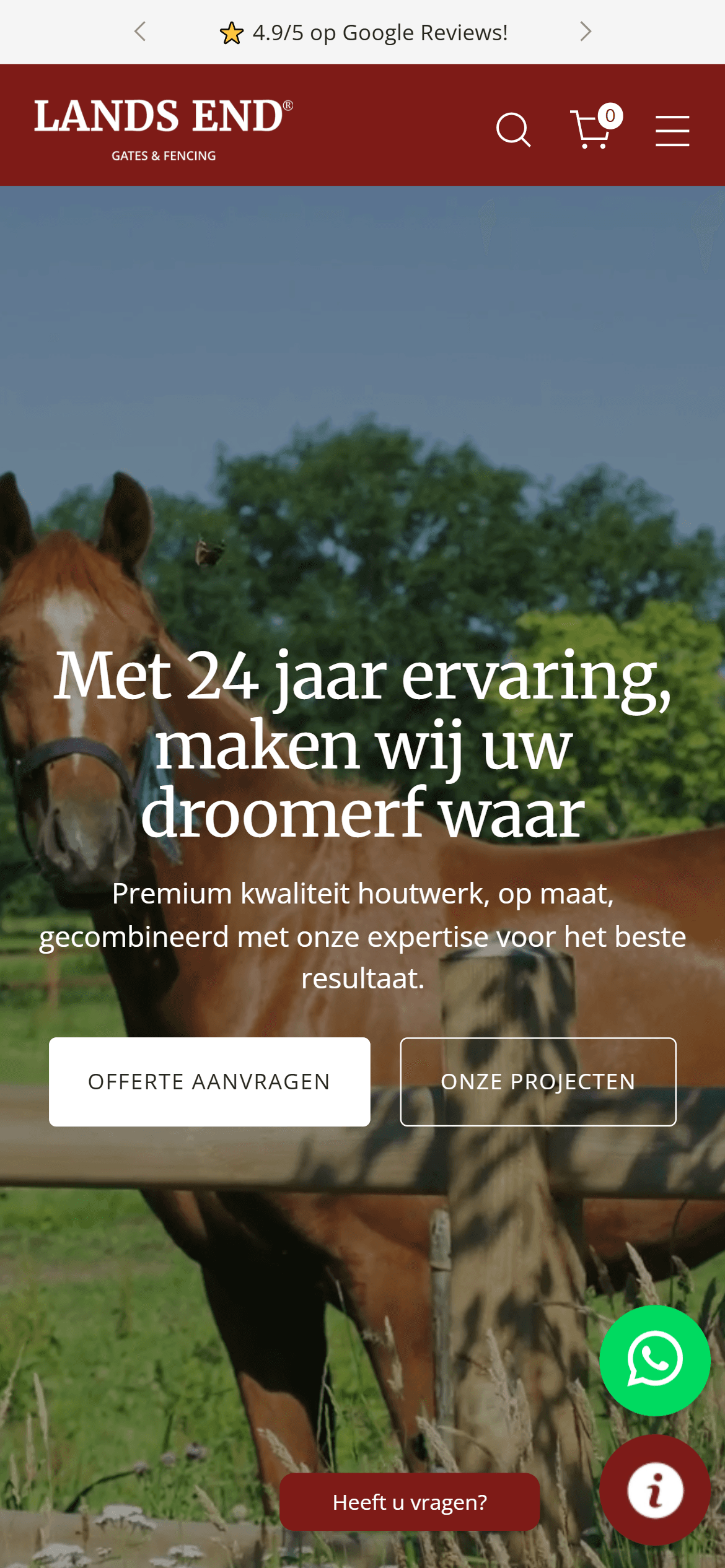 Landsend NL mobile view